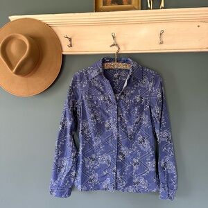Pendleton floral Western vintage Cut cotton Blouse button down sz small